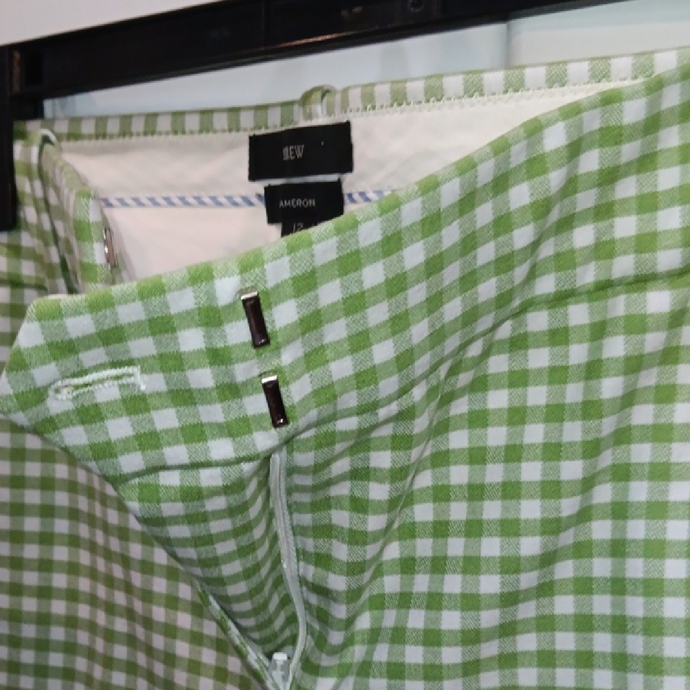 J. Crew Green Checkered Ankle Pants - Picture 8 of 11